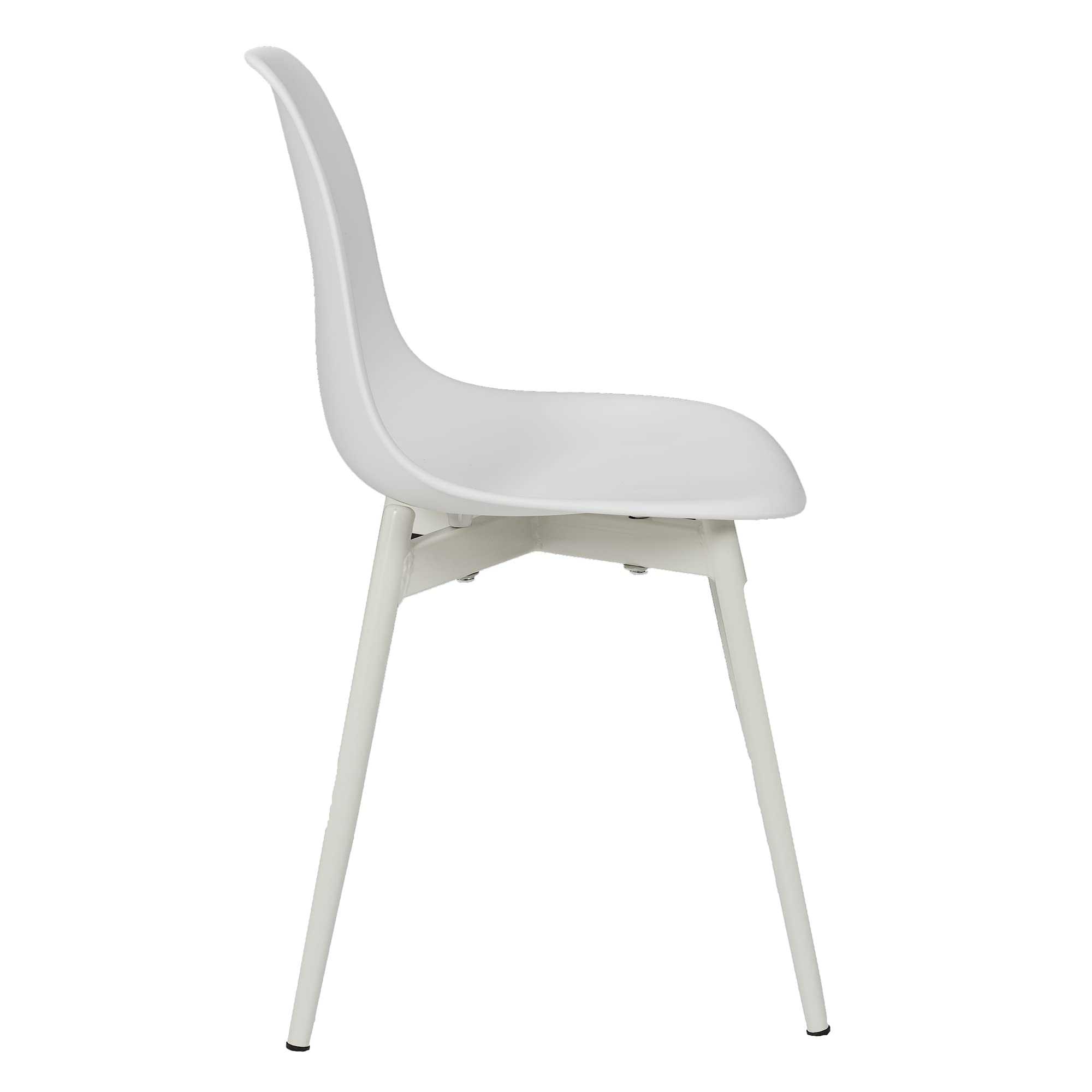 HOME DECO KIDS Set di 2 sedie per Bambini Lina Bianca per Sala da Pranzo, Soggiorno, Polipropilene Ferro battuto, 37.7 x H 58.5 x P 31 cm, HD7480