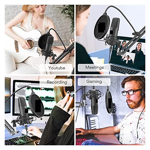 Microphone USB condensateur podcast PC et micro de table pour ordinateur