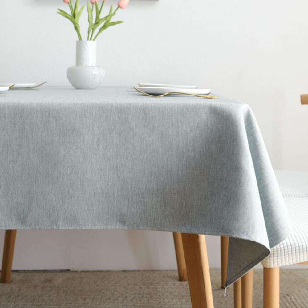 Nappe Rectangulaire En Coton Et Lin De Couleur Unie, Résistante à La Poussière, Lavable En Machine
