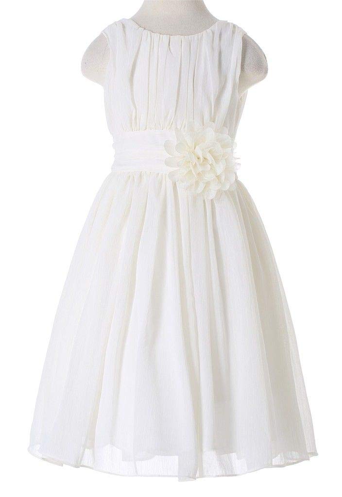 HAPPY ROSE Junior Bridesmaids Little Girls Elegant Ruffle Chiffon Summer Flowers Girls Dresses — view 3