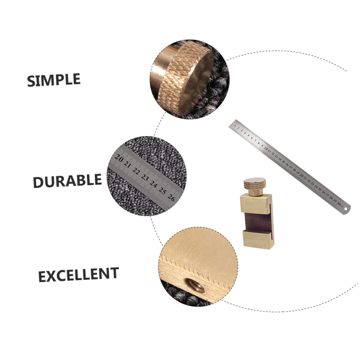 Hemobllo 3sets Righello Per Falegnameria Con Blocco Di Posizionamento Strumento Di Misura Manuale Per Linee Di Taglio Compatibile Con Steel Ruler Facile Da Usare