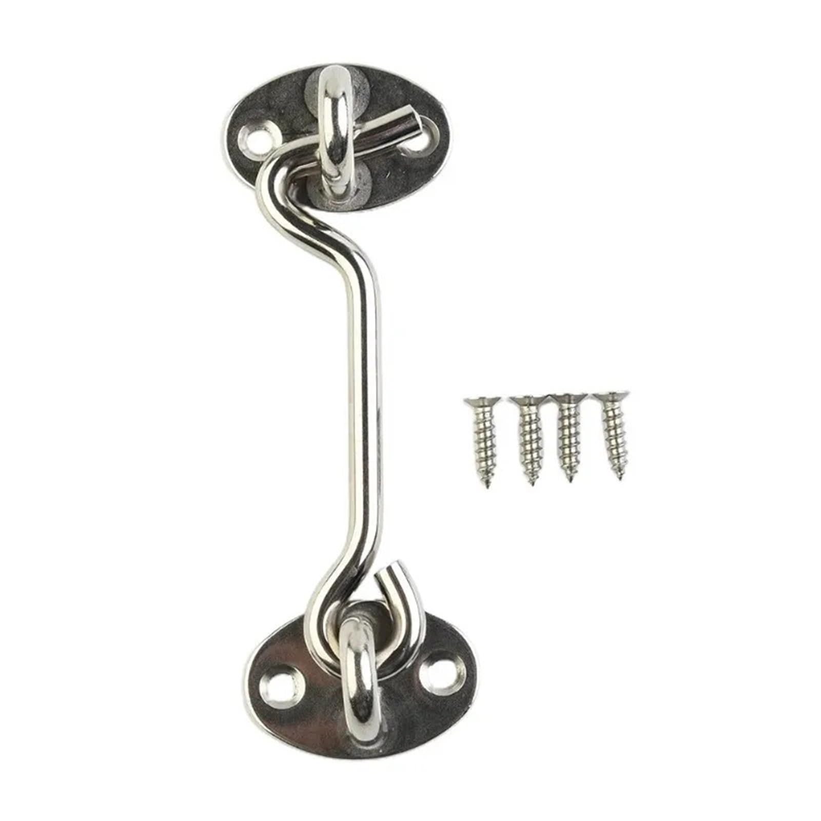 Zamek z haczykiem do bramy, Zatrzask do drzwi z mosiężnym hakiem, 4 sztuki, kawa 3-8 cali(8inch)