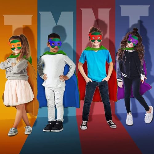 4 sets de capas y máscaras para niños de 4 a 12 años miniatura 2