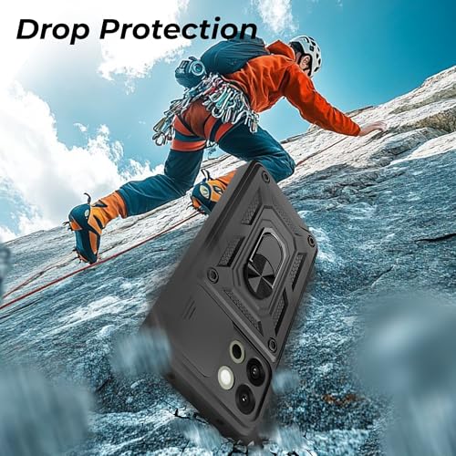 Image of A rtistque Armor Bumper Back Case Cover for OnePlus 13S | Stylish Ring Holder & Inbuilt Stand | Sliding Camera Cover | Shockproof TPU Protective Design | Oneplus 13s Back Cover - Black