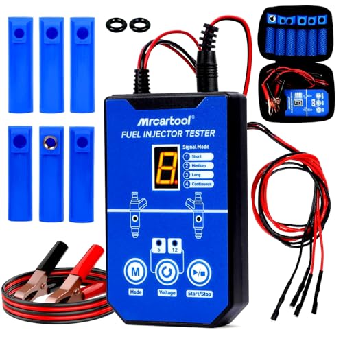Fuel Injector Tester Cleaner Kit Universal with Short Circuit Protection, 8 Pulse Modes, Dual Voltage 5V/12V, 40in Cord for Auto/Moto DIY Injector Tester Cleaning Tools