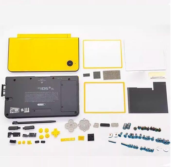 Full Housing Shell Cover Case with Buttons Kit Screwdriver for NDSI XL LL Console (Yellow)