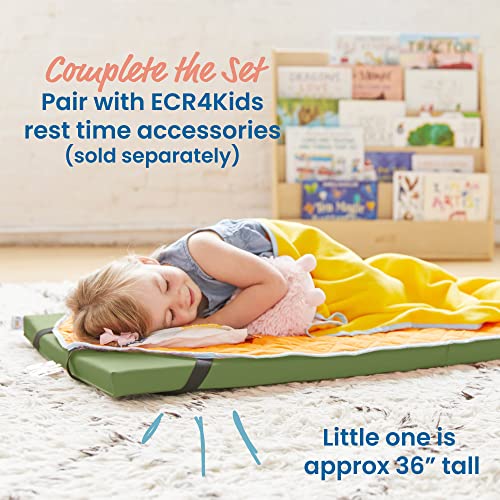 Image of ECR4Kids SoftZone Rainbow Rest Mat, 2in, Sleeping Pad, Hunter Green, 5-Piece