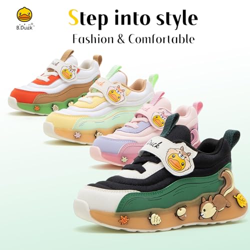 Toddler Shoes for Girl and Boy Kids Shoes Toddler Sneakers Girls Shoes [Cute Cartoon Squirrel] Toddler Running Shoes Toddler Sneakers for Toddler/Little Kid Black2