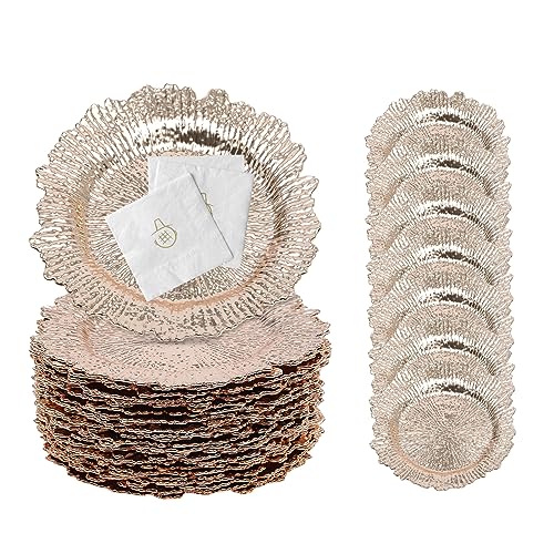 Platos cargadores redondos de plástico 24 piezas 12.6 in miniatura 7