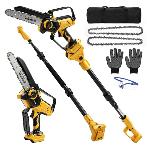 2-in-1 8 Inch Electric Pole Saw for Dewalt 20V MAX Battery,