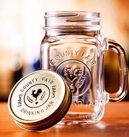 Set di 2 Mason Jar con coperchi Overnight Avena Mug con manici Old Fashioned Drinking Glass Canning Jelly Jars Barattolo di vetro preservativo, barattolo di vetro 500 ml - immagine 4