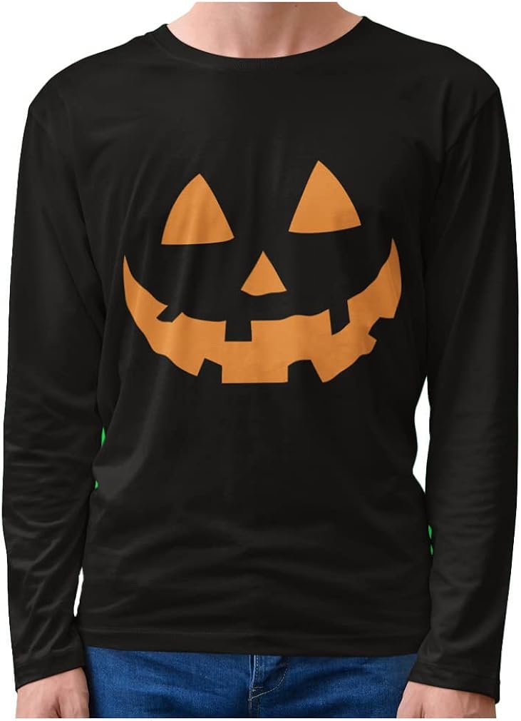 Pumpkin Shirt Halloween Shirts for Men Scary Jack O Lantern Mens Costume
