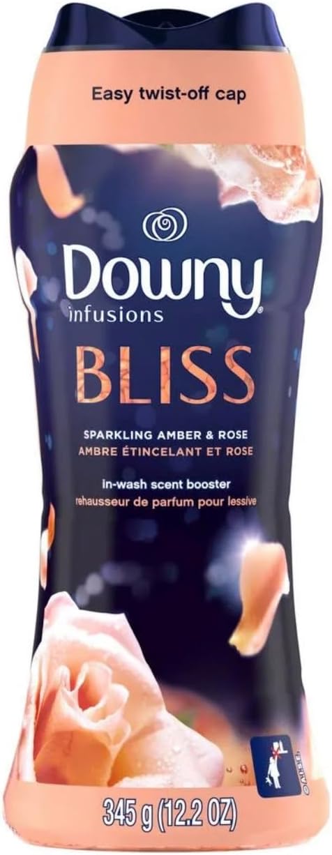 Downy Infusions In-Wash Laundry Scent Booster Beads, BLISS, Sparkling Amber and Rose, 12.2 oz
