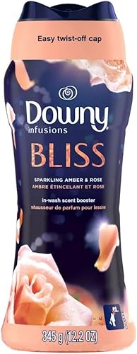 Downy Infusions In-Wash Laundry Scent Booster Beads, BLISS, Sparkling Amber and Rose, 12.2 oz