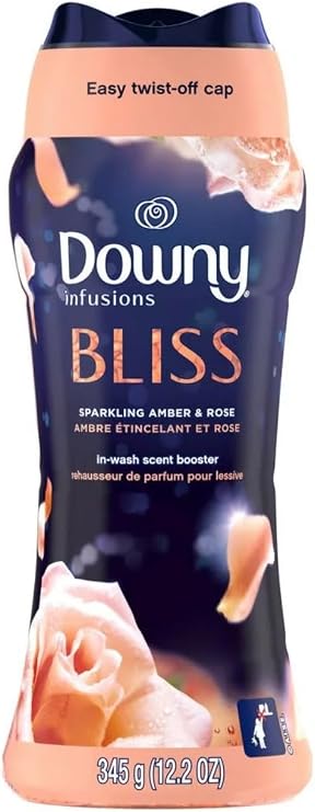 Downy Infusions In-Wash Laundry Scent Booster Beads، BLISS، Sparkling Amber and Rose، 12.2 oz