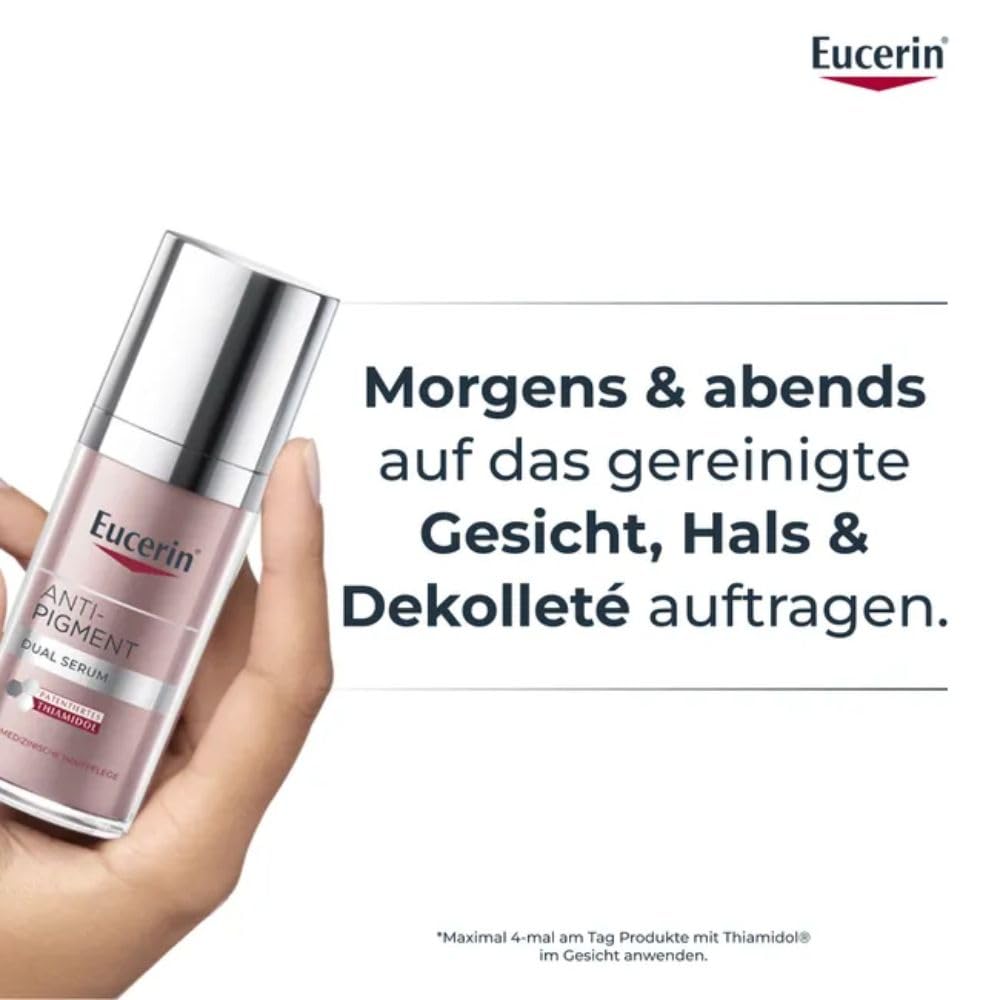 Eucerin Anti-Pigment Dual Serum, 30 ml Rozwiązanie | Widocznie redukuje plamy pigmentacyjne, nadaje skórze równomierną cerę, z tiiamidolem i kwasem hialuronowym