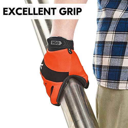 Vgo... Work Glove Touchscreen with Silicone for Antislip,Utility Gloves for Delivery HGV Light Duty(Size XL,Orange,SL7895,1Pair) - Image 3