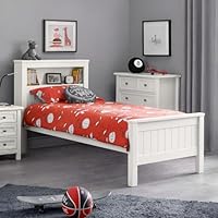Julian Bowen Maine Bookcase Bed, Surf White, Single