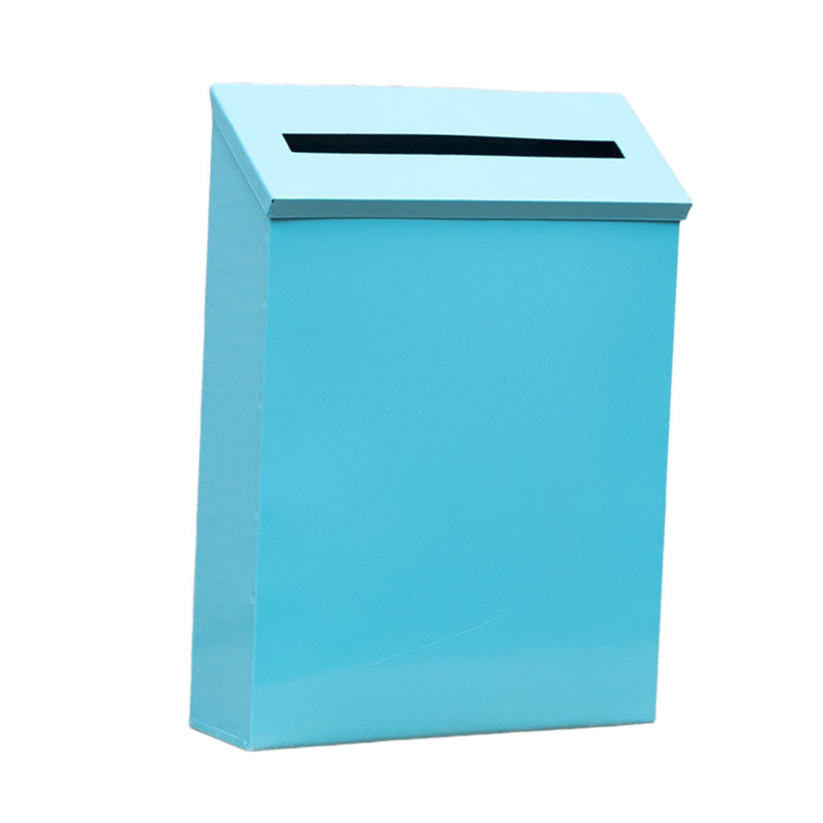 Merishopp Wall Mounted Mailbox Rainproof Metal Postbox Drop Box for Outside Front Door Blue-image-42