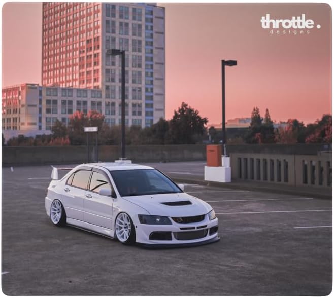 Automotive Gaming Mouse Pad Large 18×16 | Evo 8 Mouse Pad | Durable Stitch Edge Construction | Fade-Resistant High-Resolution Print | Non-Slip Rubber Base for Stability | Car Lover Gaming Setup