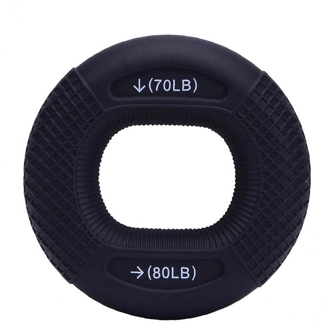 Pinicecore Women's Black Silicone Adjustable Hand Grip 70-80Lb Gripping Ring Finger Forearm Trainer Carpal Expander Muscle Workout Exercise Gym Fitness