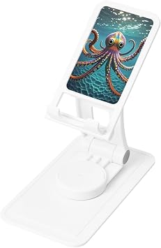 Cell Phone Stand for Desk Office Foldable Mobile Phone Holder Adjustable Cellphone Stand Giant Octopus Phone Stand Portable Non-Slip Desktop Smartphone Holder Compatible with All Cellphone