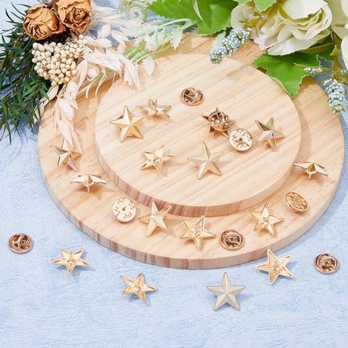 Image of SUPERFINDINGS Alloy Star Badge Lapel Pin Brooches Military Award Pins July Memorial Day Stars for Backpack Clothes