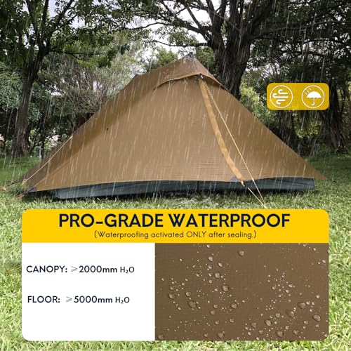 Image of LANSHAN Ultralight Waterproof 1-2 Person Backpacking Tent | Ultralight waterproof nylon, pitch anywhere, for camping & travel.
