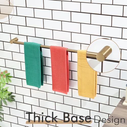 Image of KOKOSIRI Towel Bar Champagne Bronze 32'' Bath Towel Rack Holders Single Rail for Bathroom Wall Mounted Stainless Steel Bathroom Hardware, B4007CPG-L32