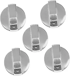 TOYANDONA 5Peças Botão de Controle Fogão Gás de Prateado Substituição de Botões Cooktop Design Ergonômico e Instalação sem Ferramentas
