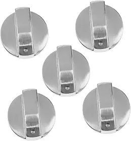 TOYANDONA 5Peças Botão de Controle Fogão Gás de Prateado Substituição de Botões Cooktop Design Ergonômico e Instalação sem Ferramentas
