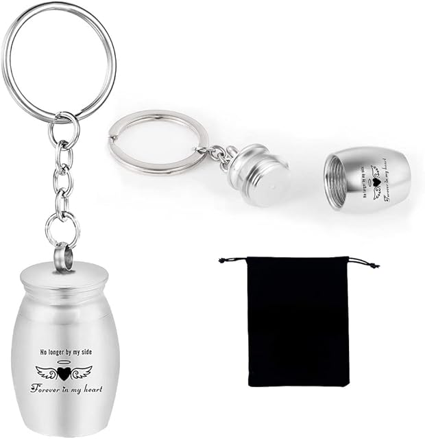 Shinever 1 Pcs Mini Cremation Urns Small Keepsake Urns Stainless Steel Memorial Ashes Holder Cremation Jewelry for Human Pet 25 x 16mm