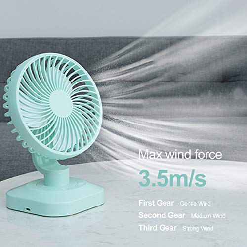 Ajcoflt Ventilador de mesa Ajustável a 120 ° Mini Ventilador Portátil 3 Velocidades Ventilador de Ba