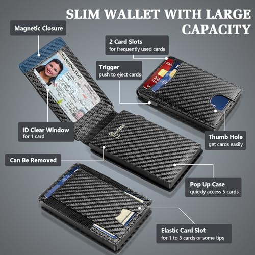 MURREE Slim Wallet for Men with RFID Blocking and ID Window