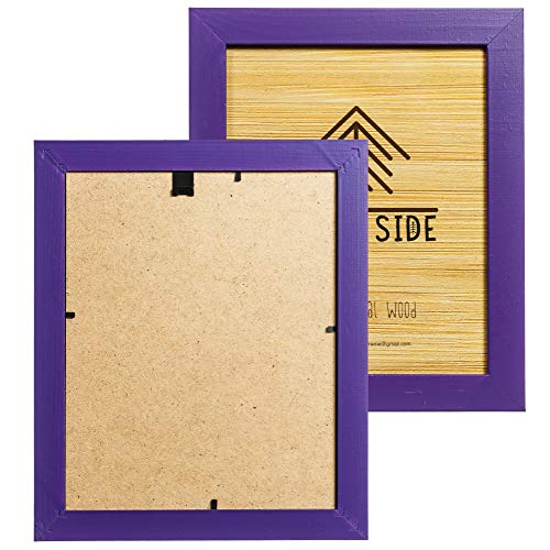 image for Wood Side Rustic Wooden Picture Frame 8x10 - Purple - Set of 2, Natura