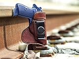OUTBAGS USA LS3PPK (Brown-Right) Full Grain Heavy Leather IWB Conceal Carry Gun Holster for Walther PPK 380 & PPK/s 22LR. Handcrafted in USA.