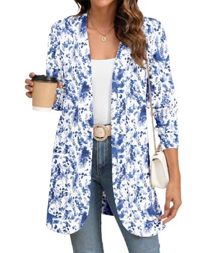 Image of YSYOKOW Cardigan Sweaters for Women Long Sleeve Open Front with Pockets | Long Cardigans for Women Lightweight Soft Casual Dressy Loose Fit Cardigan Sweater with Pockets for Work and Office