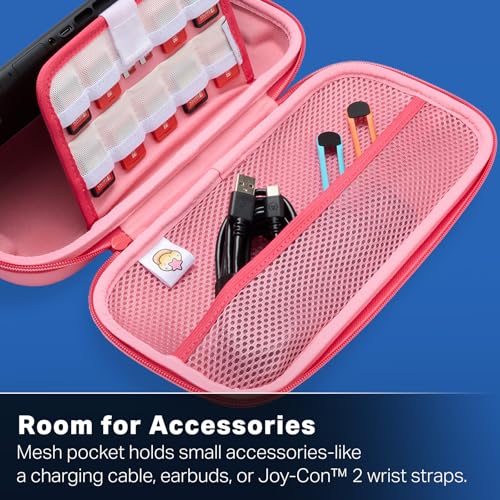 Image of PowerA Protection Case for Nintendo Switch 2 - Kirby Mouthful, Officially Licensed, Protective Storage, Holds up to 9 Game Cards and 2 microSD Express Cards, Integrated Play Stand