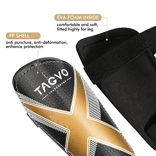 Image of TAGVO Soccer Shin Guards, Kids Youth Adults Soccer Gear with Ankle Sleeves, Soccer Equipment Protection with Hard Protective Shell for Boys Girls
