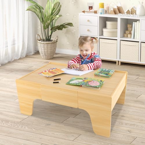 Costzon 10051 Train Table, 3-In-1 Wooden Train Set Table thumb #8