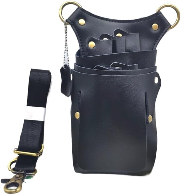 Barber Hairdressing Waist Shoulder Bag Tool Kit Hairstylist Detachable Cowhide