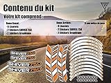 Kit pour 2 jantes de moto : 6 Liserets Roue Avant, 2 Stickers Roue Avant Shiver 750, 2 Stickers Roue Avant Graphique, 6 Liserets Roue Arrière, 2 Stickers Roue Avant Shiver 750, 2 Stickers Roue Avant Graphique : 20 autocollants au total