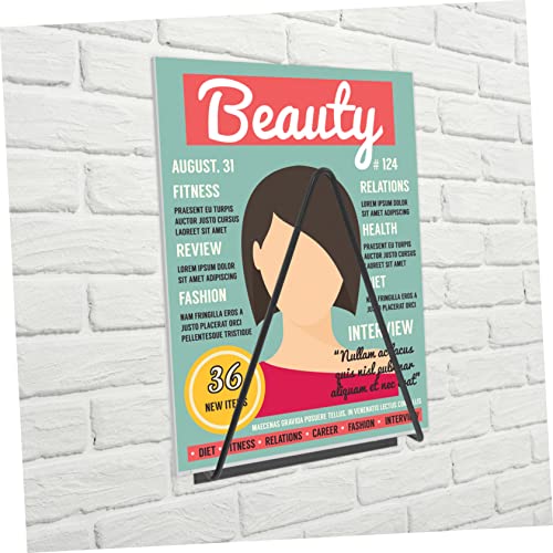 Soporte de pared para vinilos PRETYZOOM de hierro con diseño triangular flotante pack de 2 6