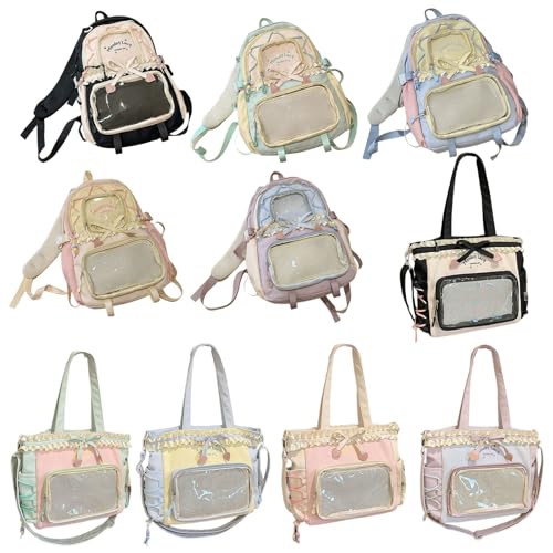 Bolsa de hombro de nailon impermeable con volantes y amplio espacio 6