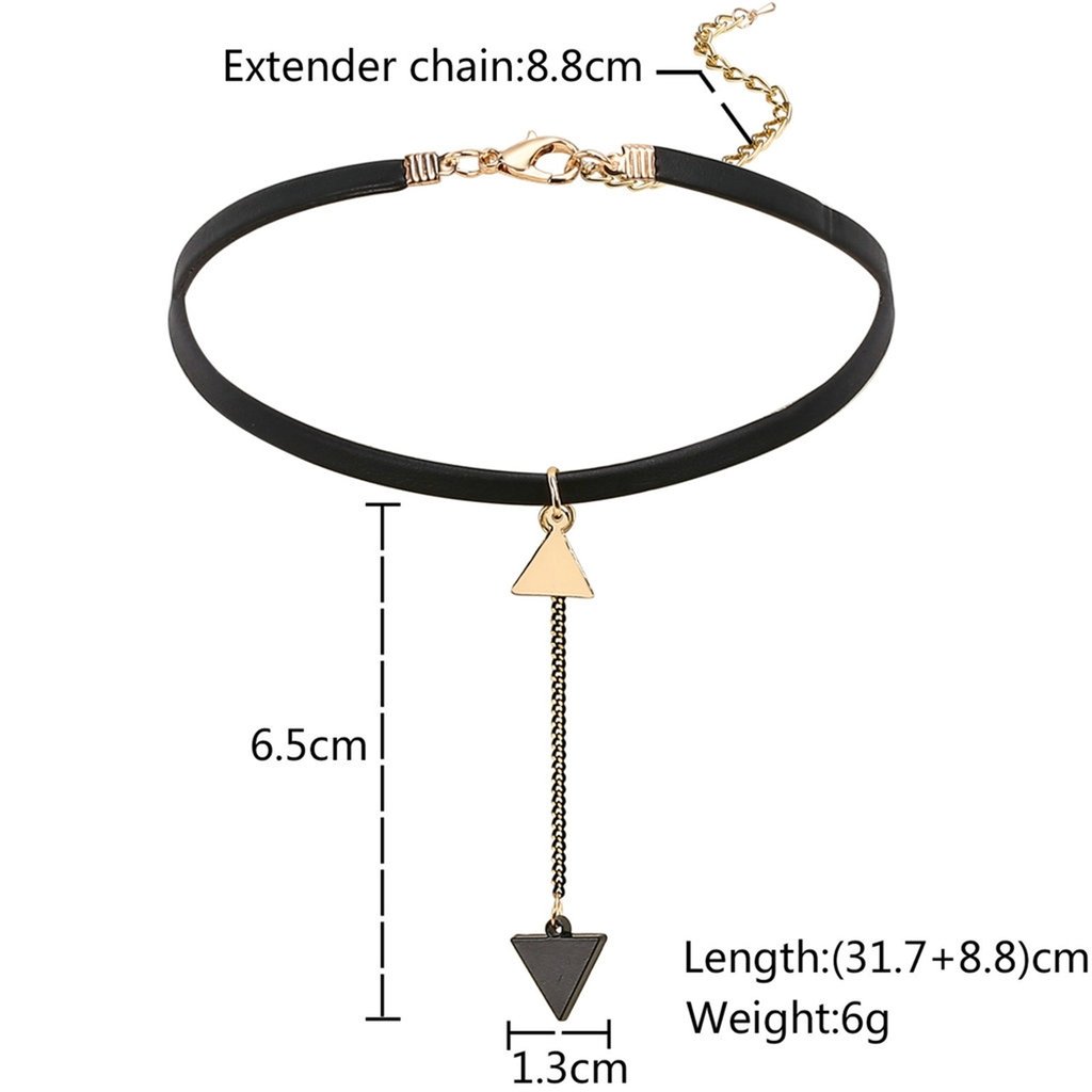 Bishlin choker, naszyjnik, trójkąt, aksamitna koronka, wąski choker