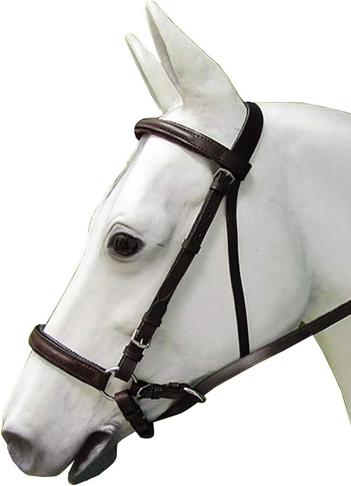 HILASON Bitfree Leather English Bitless Bridle Horse Reins Brown