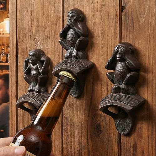 Abrebotellas de hierro para pared ideal en reuniones de cocina 3