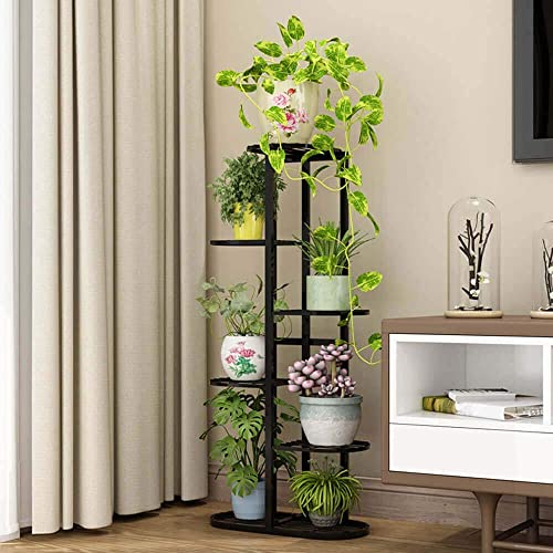Image of Metal Flower Pot Stand for Indoor & Outdoor - Multi-Tier Iron Plant Stand for Home, Balcony & Garden - Space-Saving, Multi Tier Plant Stand for Balcony (Gold, 47 x 25 x 102 cm