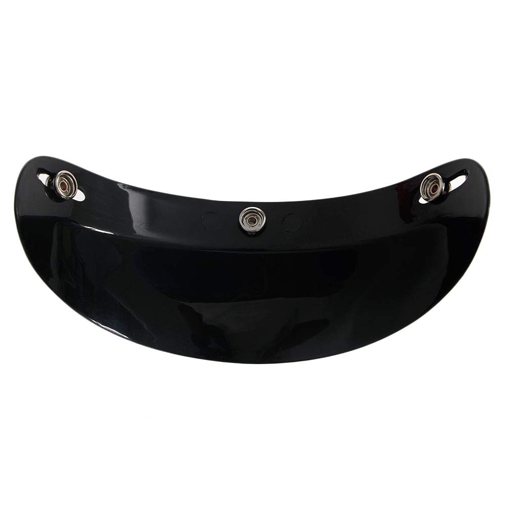 Hot Universal 3 Snap Visier Gesichtsschutzlinse für Motorradhelme Open Face Helm Krempe Schwarz