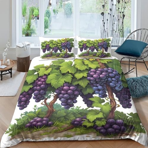 Housse de Couette Grape Clusters Style Illustré Parure de Lit King Luxe - 2